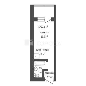 Студия квартира, вторичка, 22м2, 9/12 этаж