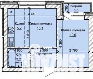 2-к квартира, строящийся дом, 35м2, 3/10 этаж