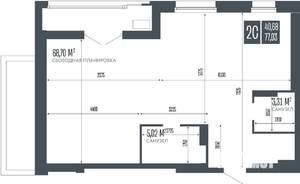3-к квартира, строящийся дом, 77м2, 2/15 этаж