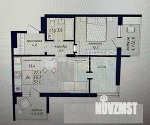 3-к квартира, вторичка, 51м2, 15/17 этаж