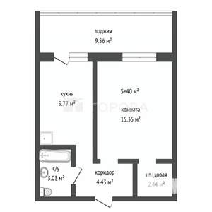 1-к квартира, вторичка, 40м2, 7/17 этаж