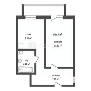 1-к квартира, вторичка, 37м2, 4/16 этаж