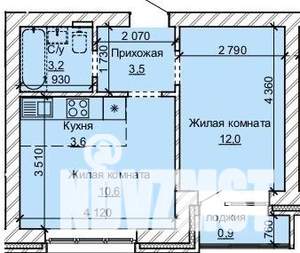 2-к квартира, вторичка, 34м2, 9/10 этаж