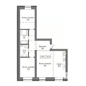 3-к квартира, строящийся дом, 98м2, 1/9 этаж
