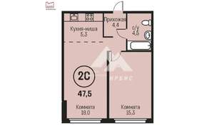 2-к квартира, вторичка, 48м2, 22/22 этаж