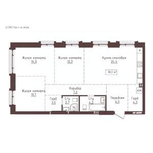 3-к квартира, вторичка, 90м2, 4/23 этаж