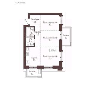 3-к квартира, вторичка, 57м2, 15/23 этаж