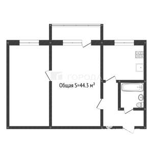 2-к квартира, вторичка, 44м2, 2/5 этаж