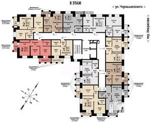 2-к квартира, строящийся дом, 47м2, 8/10 этаж