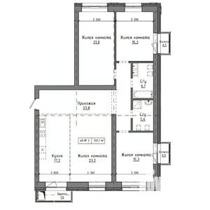 4-к квартира, вторичка, 130м2, 3/9 этаж