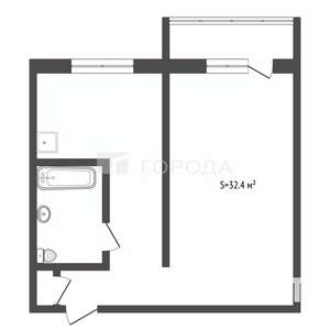 1-к квартира, вторичка, 32м2, 5/5 этаж