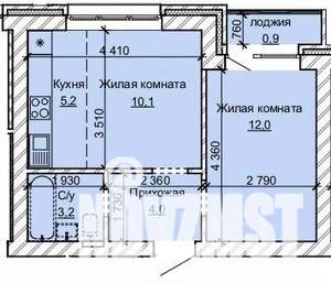 2-к квартира, строящийся дом, 35м2, 9/10 этаж