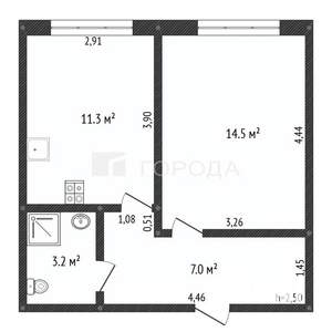 1-к квартира, вторичка, 36м2, 1/5 этаж