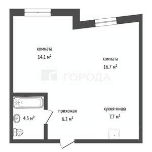 2-к квартира, вторичка, 49м2, 22/25 этаж