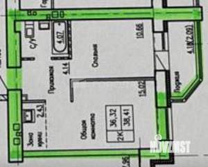 2-к квартира, вторичка, 38м2, 15/16 этаж