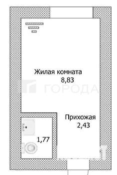 2-к квартира, вторичка, 21м2, 1/4 этаж