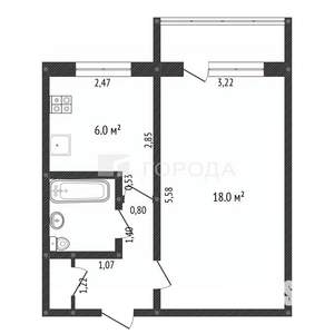 1-к квартира, вторичка, 31м2, 4/5 этаж