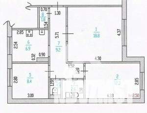 3-к квартира, вторичка, 60м2, 1/10 этаж