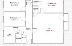 4-к квартира, вторичка, 84м2, 2/4 этаж