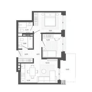 3-к квартира, вторичка, 60м2, 5/9 этаж