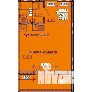 Студия квартира, строящийся дом, 27м2, 1/10 этаж
