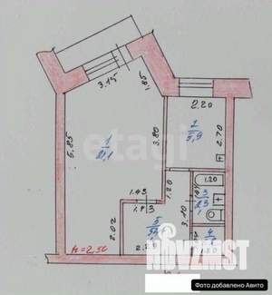 1-к квартира, вторичка, 36м2, 2/5 этаж