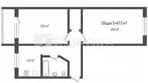 2-к квартира, вторичка, 48м2, 3/5 этаж