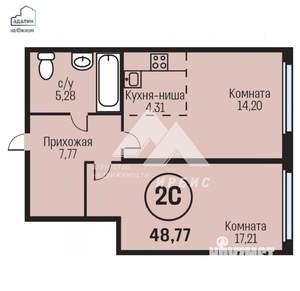 2-к квартира, вторичка, 49м2, 8/24 этаж