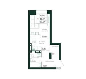 Студия квартира, вторичка, 30м2, 2/14 этаж