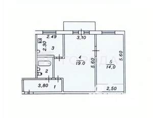 2-к квартира, вторичка, 50м2, 6/10 этаж