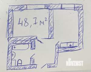 2-к квартира, вторичка, 49м2, 16/25 этаж