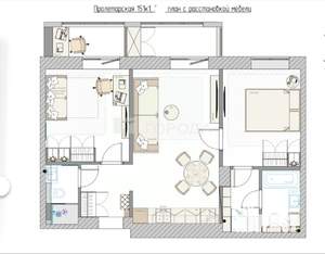 3-к квартира, вторичка, 60м2, 2/17 этаж