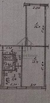 2-к квартира, вторичка, 44м2, 1/5 этаж