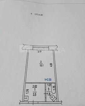 Студия квартира, вторичка, 18м2, 4/5 этаж