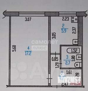 1-к квартира, вторичка, 30м2, 9/9 этаж