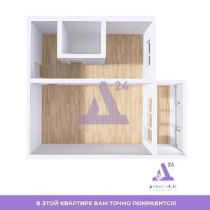 1-к квартира, вторичка, 33м2, 3/5 этаж