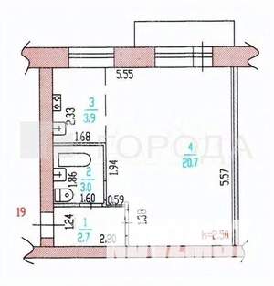 1-к квартира, вторичка, 30м2, 5/5 этаж