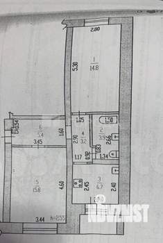 2-к квартира, вторичка, 51м2, 5/5 этаж