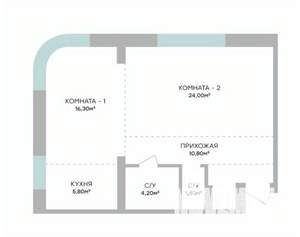 2-к квартира, строящийся дом, 63м2, 3/7 этаж