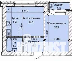 2-к квартира, строящийся дом, 35м2, 9/10 этаж