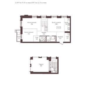 3-к квартира, строящийся дом, 115м2, 22/23 этаж