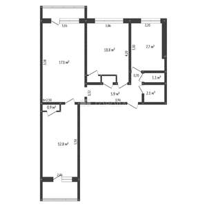 3-к квартира, вторичка, 61м2, 7/9 этаж
