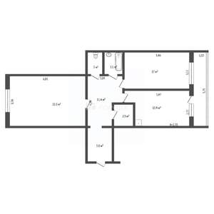 3-к квартира, вторичка, 78м2, 1/10 этаж