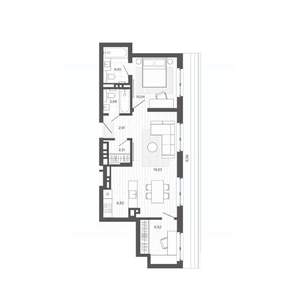 2-к квартира, строящийся дом, 64м2, 8/9 этаж