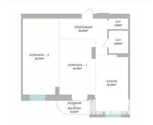 2-к квартира, строящийся дом, 72м2, 5/7 этаж