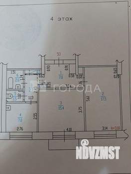 1-к квартира, вторичка, 55м2, 4/4 этаж