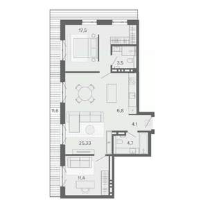 3-к квартира, строящийся дом, 85м2, 9/9 этаж