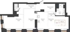 3-к квартира, строящийся дом, 81м2, 17/27 этаж