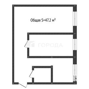 2-к квартира, вторичка, 47м2, 1/5 этаж