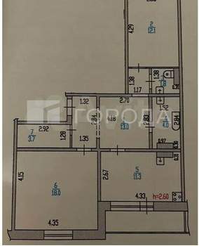 2-к квартира, вторичка, 66м2, 8/9 этаж